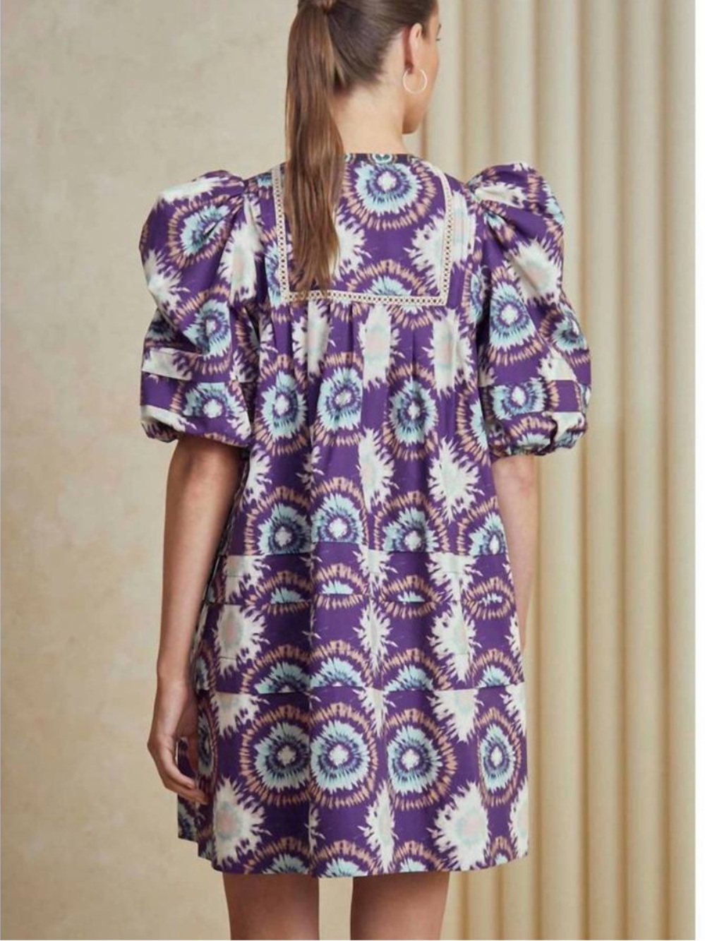 Hunter Bell Jenkins Floral Puff-Sleeve mini dress - Picture 2 of 10